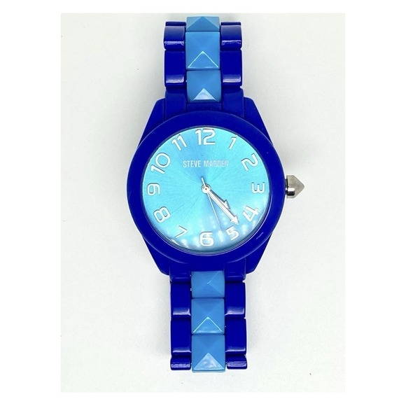 Steve Madden Watch Womens Blue Analog Quartz Round Face Bracelet Style Fashion A - Picture 5 of 9